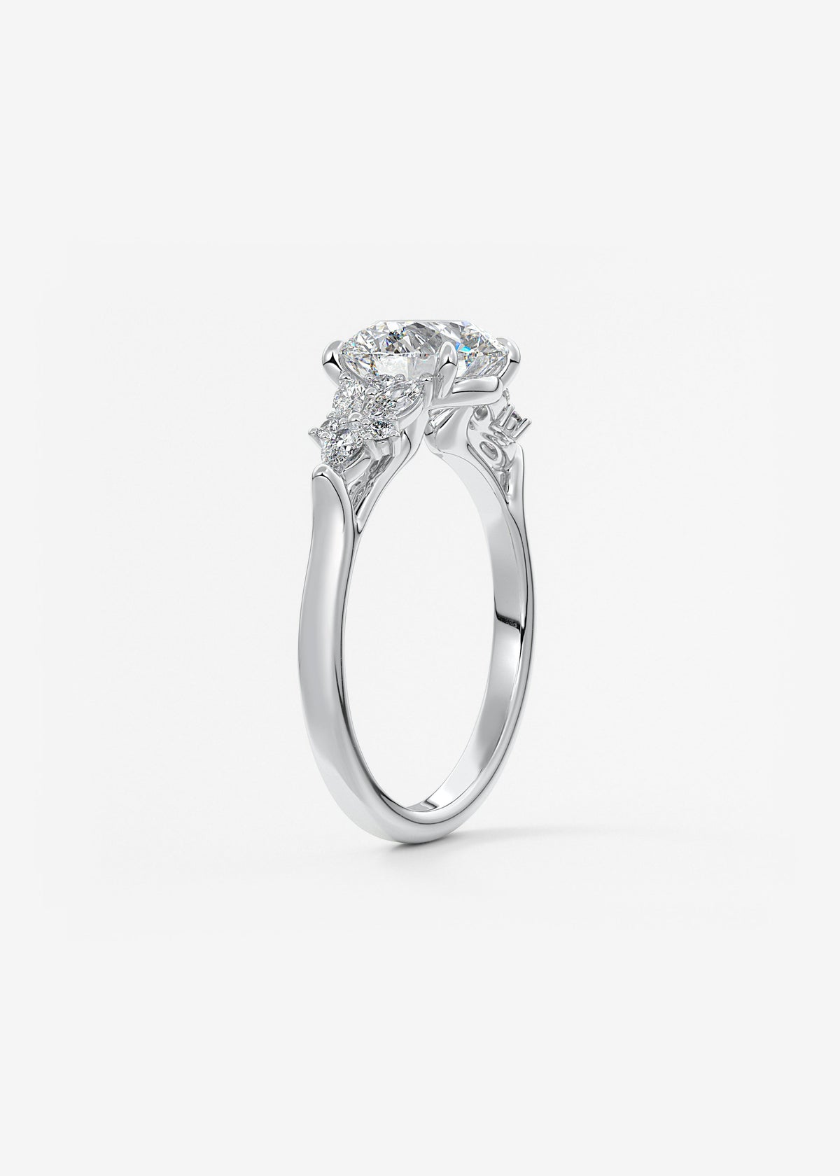 Round Cluster Lab Grown Diamond Engagement Ring