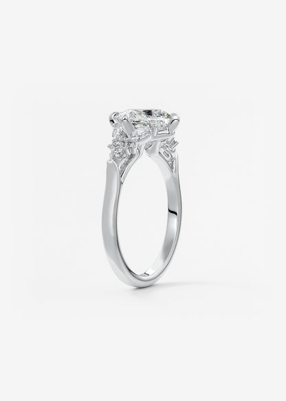 Princess Cluster Lab Grown Diamond Engagement Ring