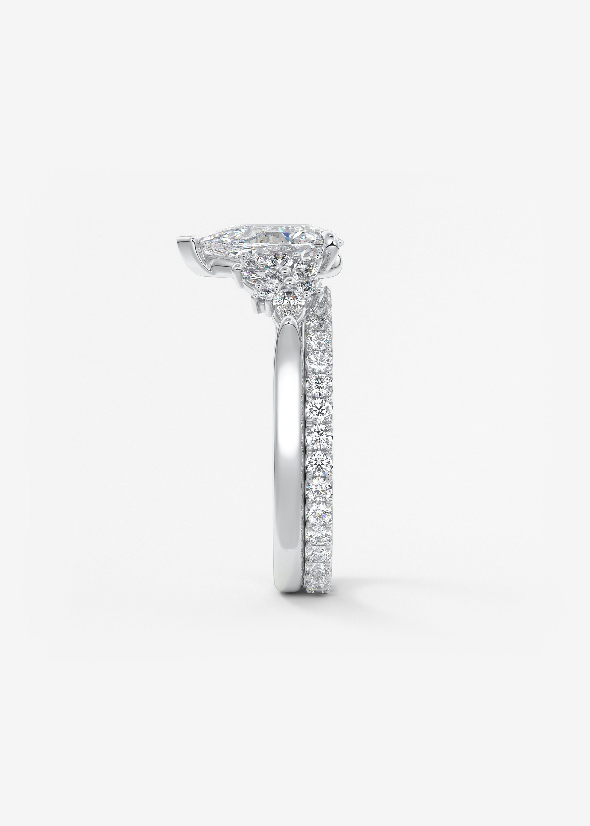 Pear Cluster Lab Grown Diamond Engagement Ring