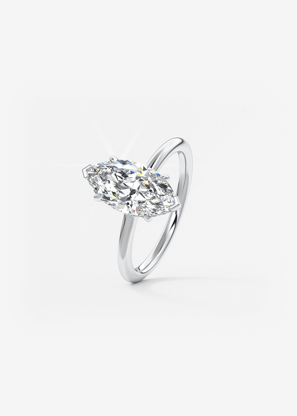 Marquise Hidden Halo Lab Grown Diamond Engagement Ring