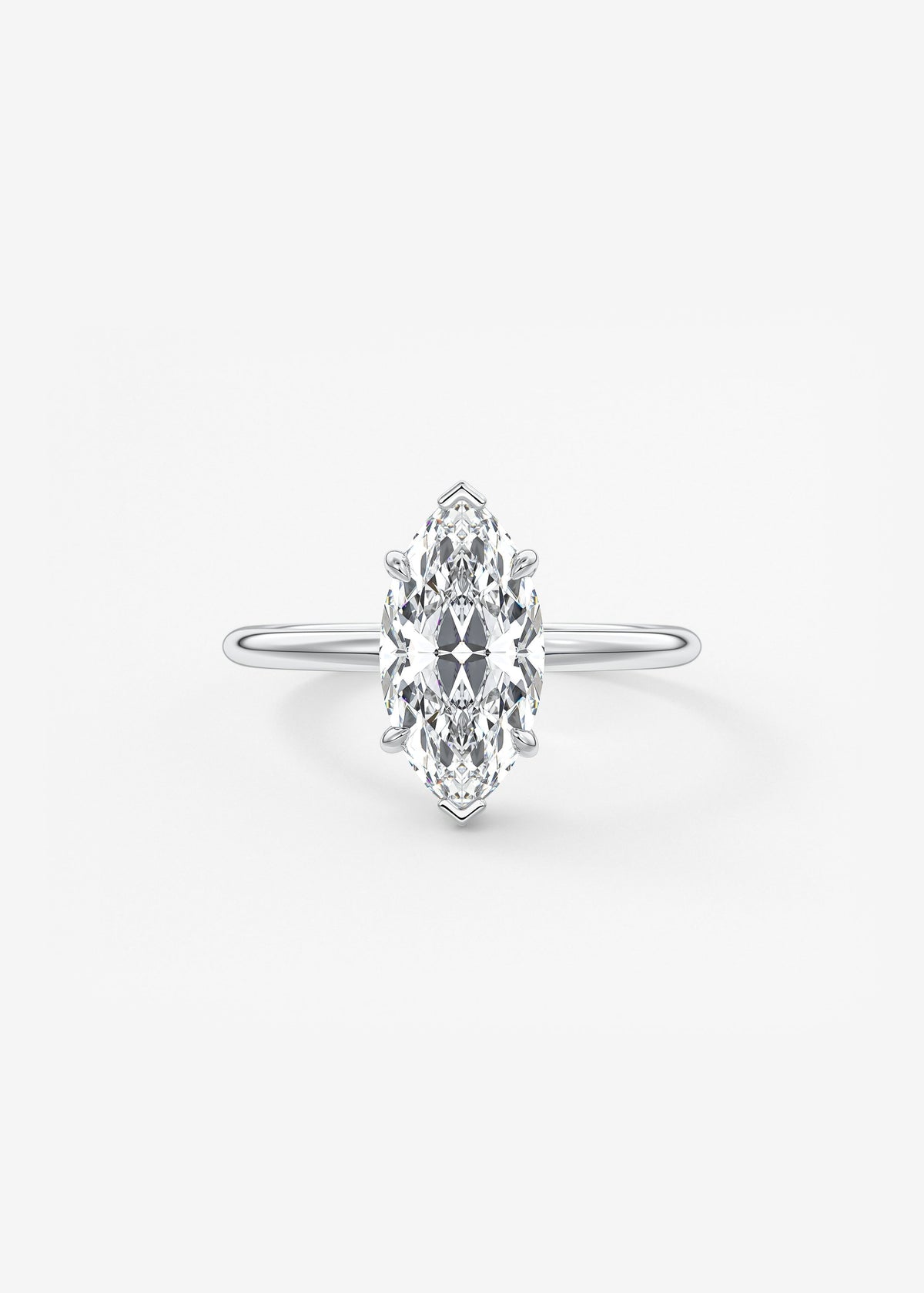 Marquise Hidden Halo Lab Grown Diamond Engagement Ring