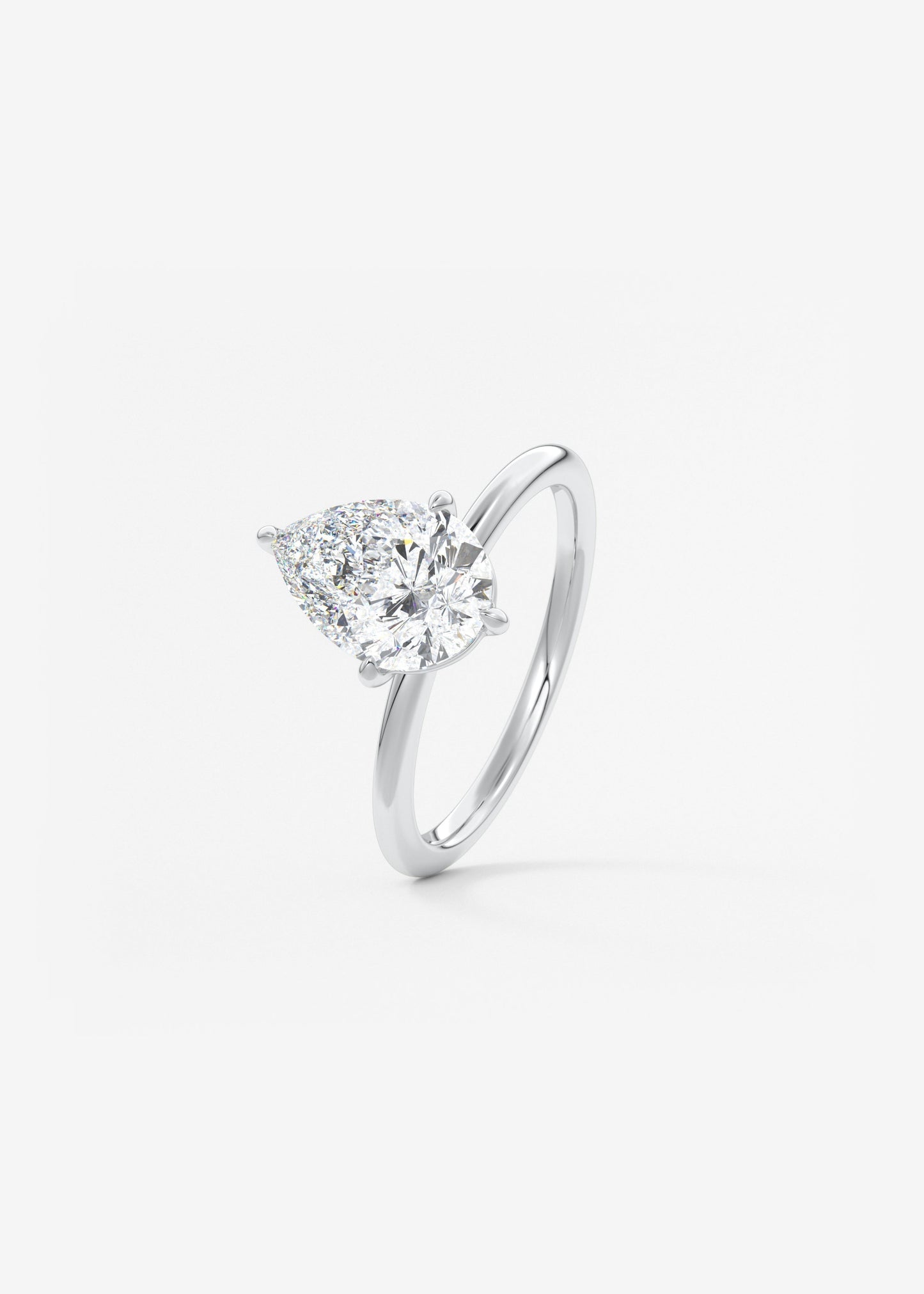 Pear Solitaire Lab Grown Diamond Engagement Ring