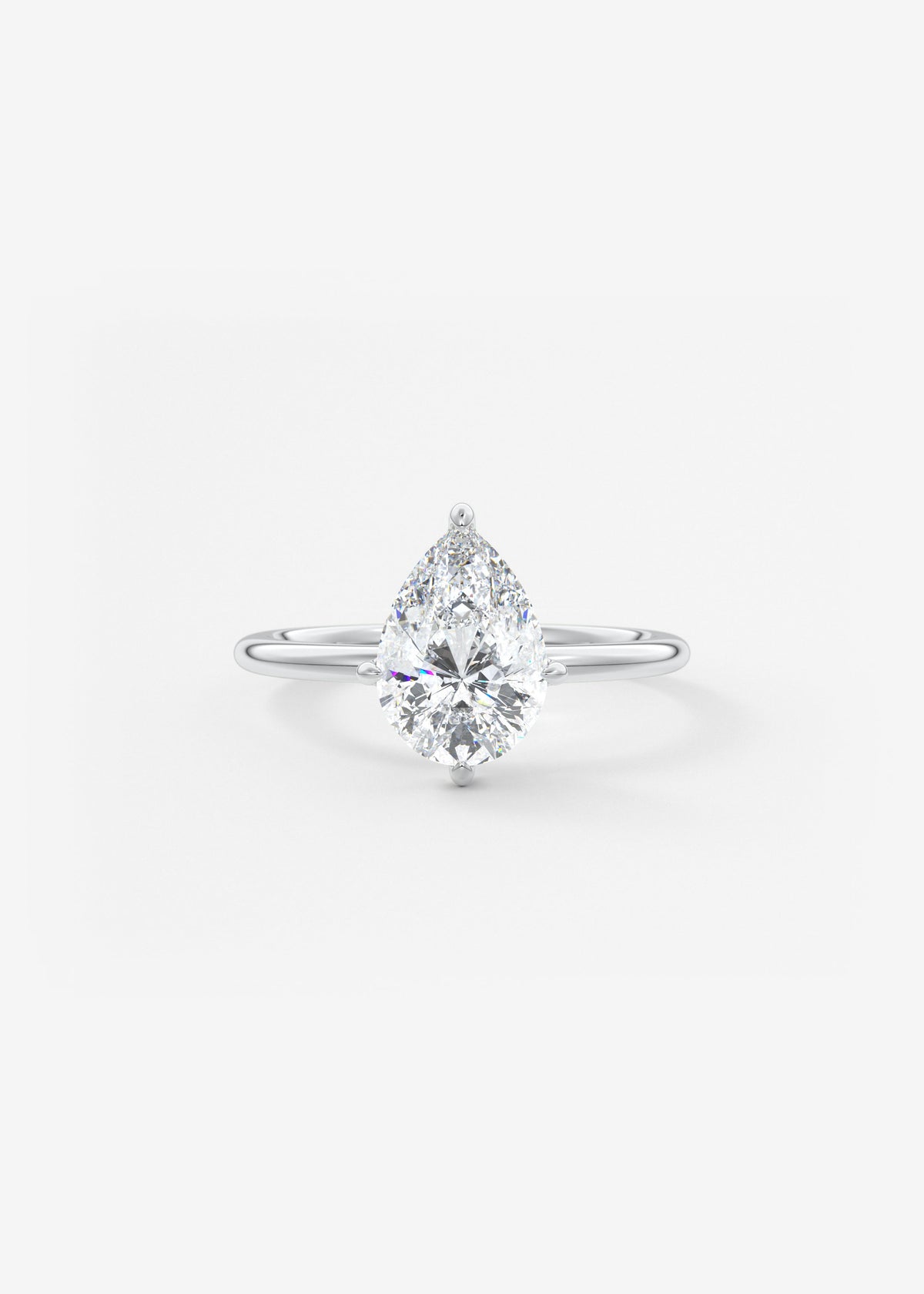 Pear Solitaire Lab Grown Diamond Engagement Ring