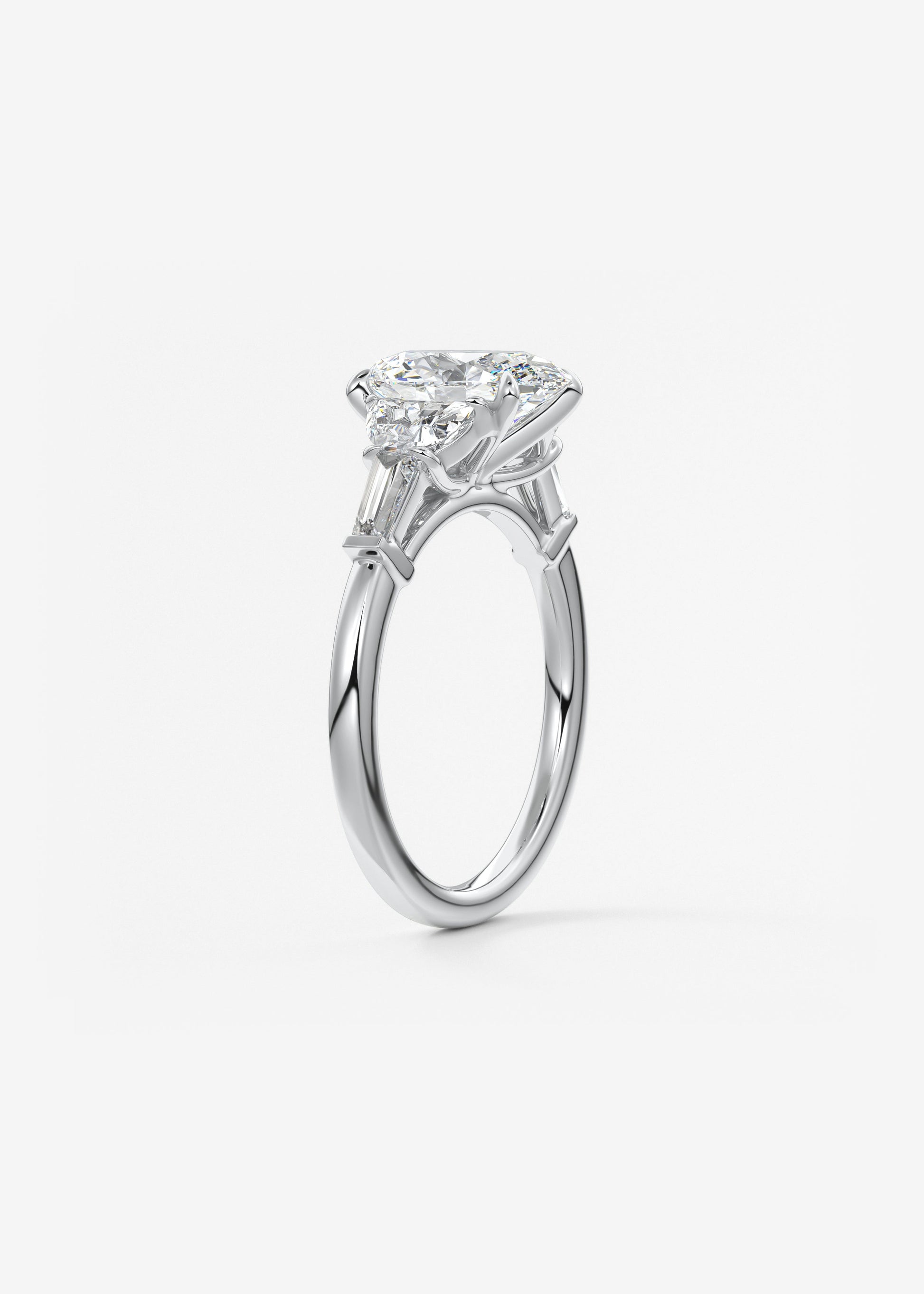 Oval Cluster Lab Grown Diamond Engagement Ring