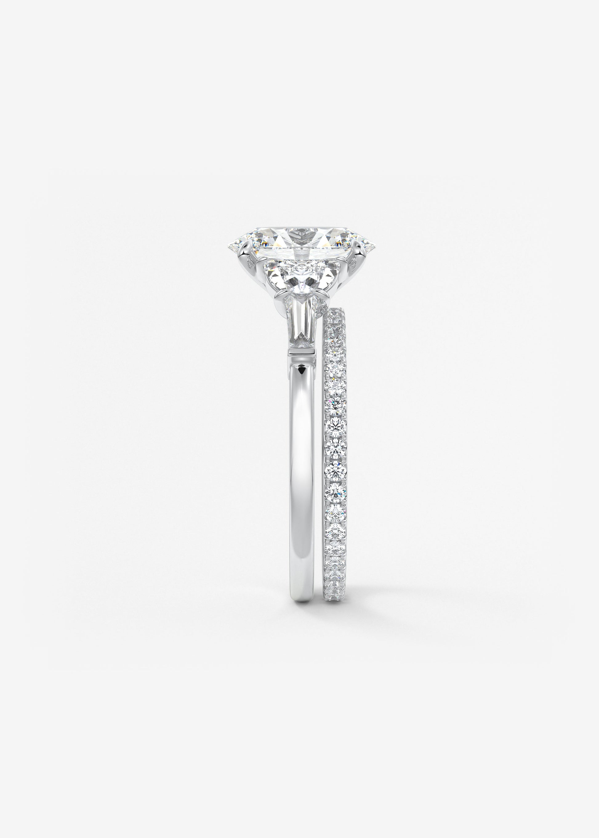 Oval Cluster Lab Grown Diamond Engagement Ring