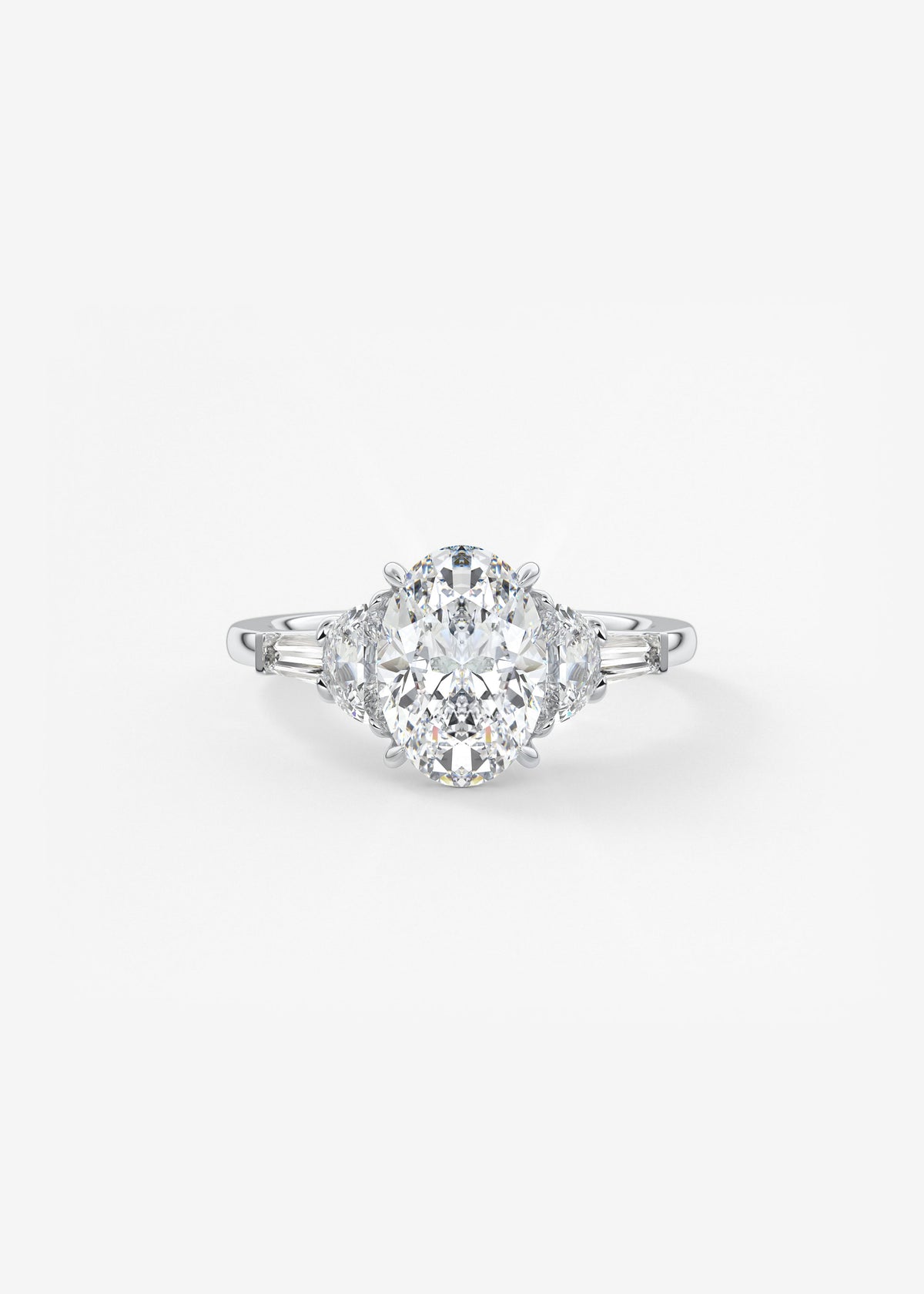 Oval Cluster Lab Grown Diamond Engagement Ring