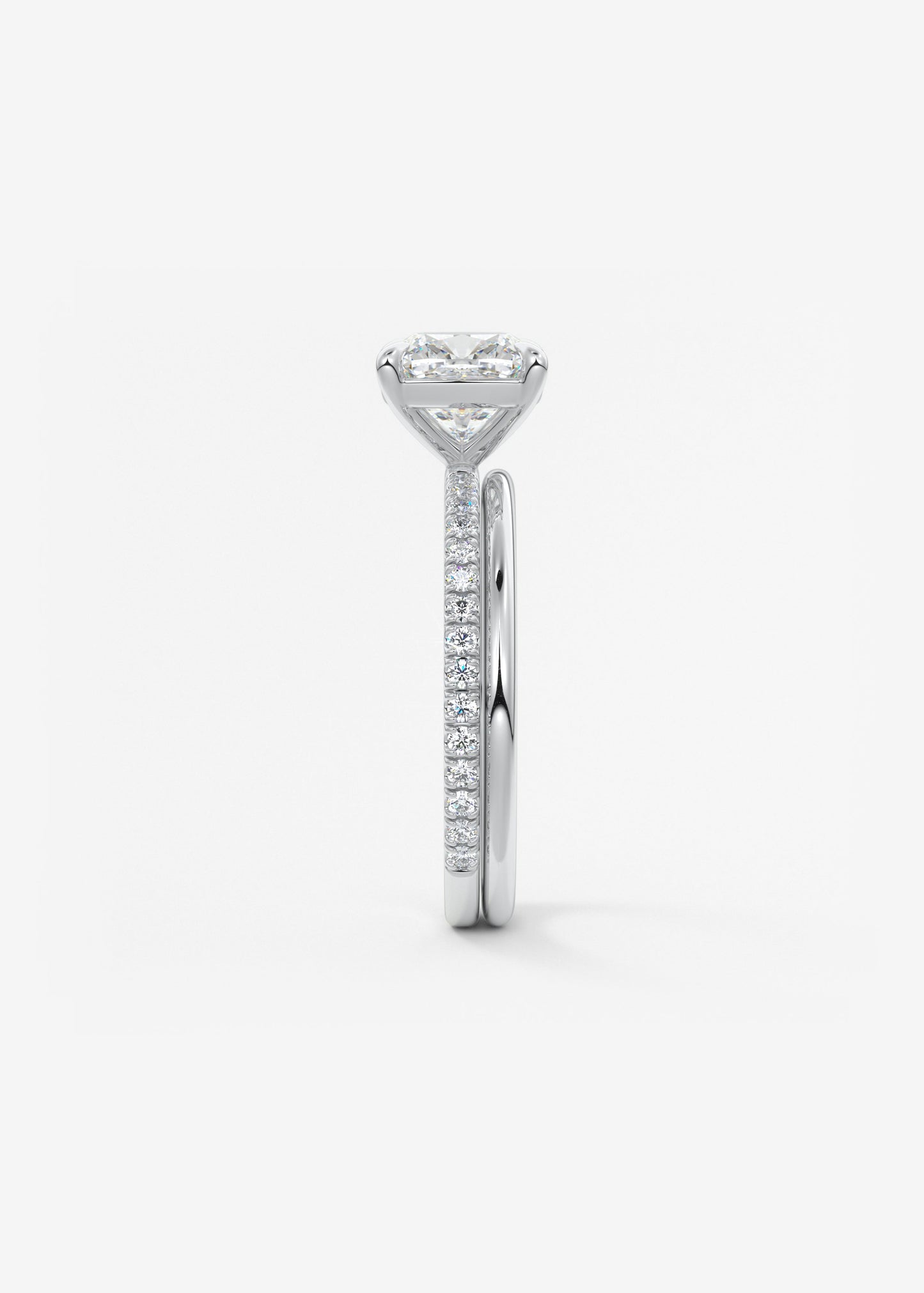 Cushion Pave Lab Grown Diamond Engagement Ring