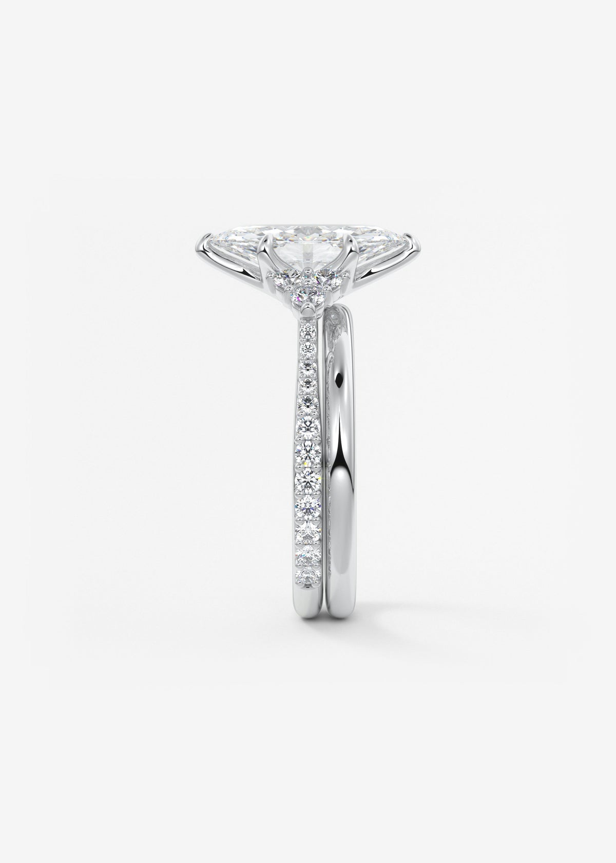 Marquise Cluster Lab Grown Diamond Engagement Ring