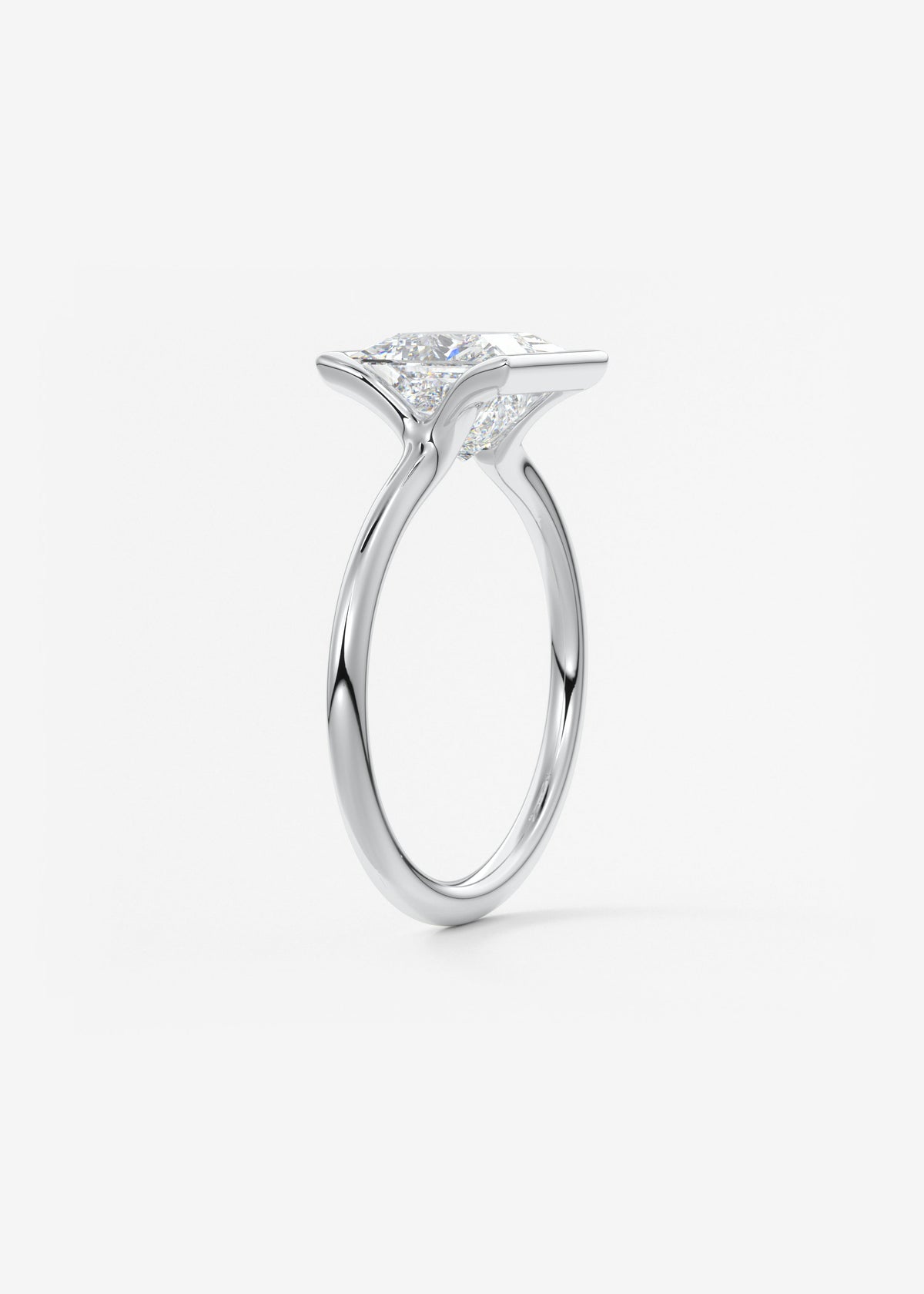 Princess Half Bezel Lab Grown Diamond Engagement Ring
