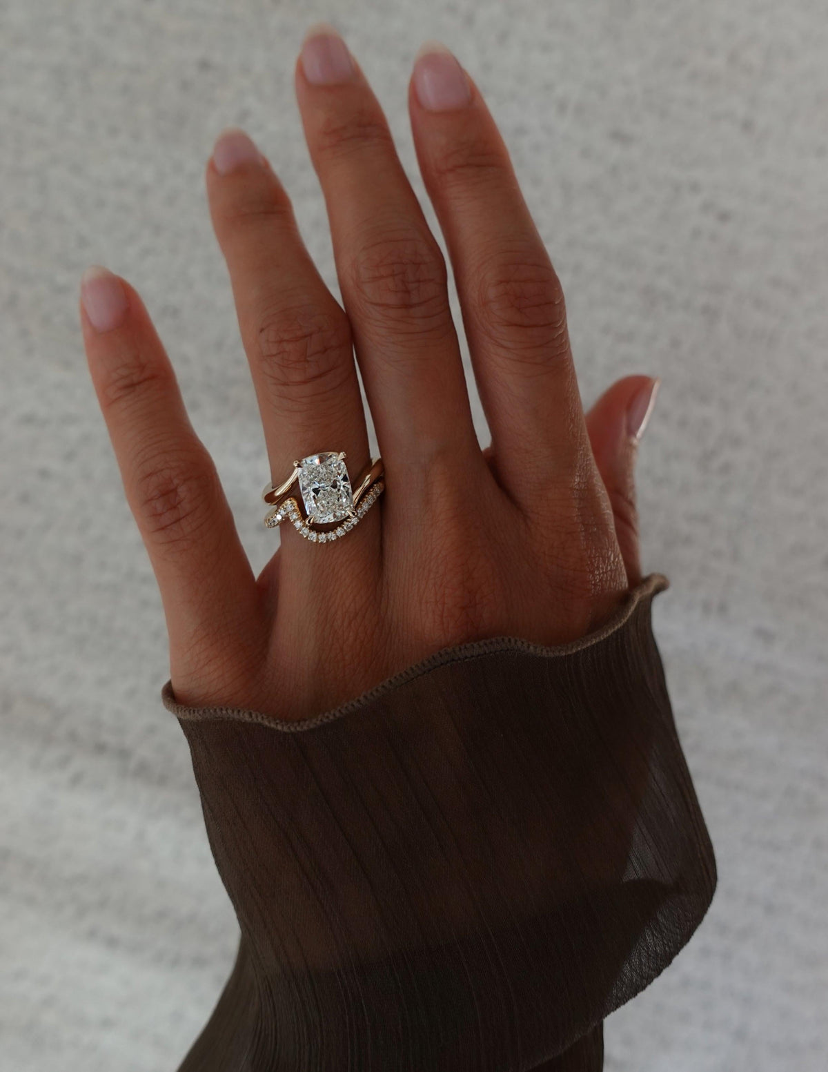 3.0 CT Elongated Cushion Shaped Lab Grown Diamond Soliatire Style Engagement Ring