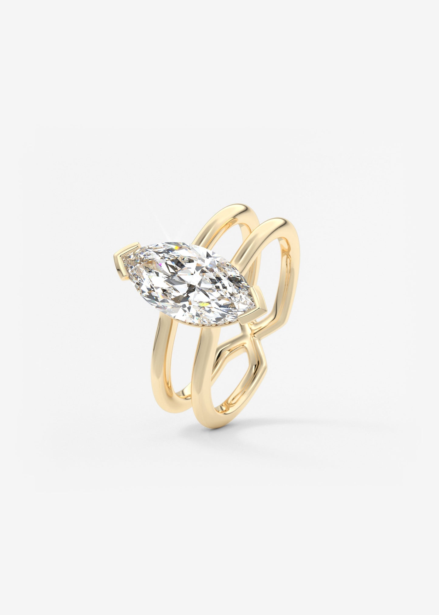 Marquise Cathedral Lab Grown Diamond Engagement Ring