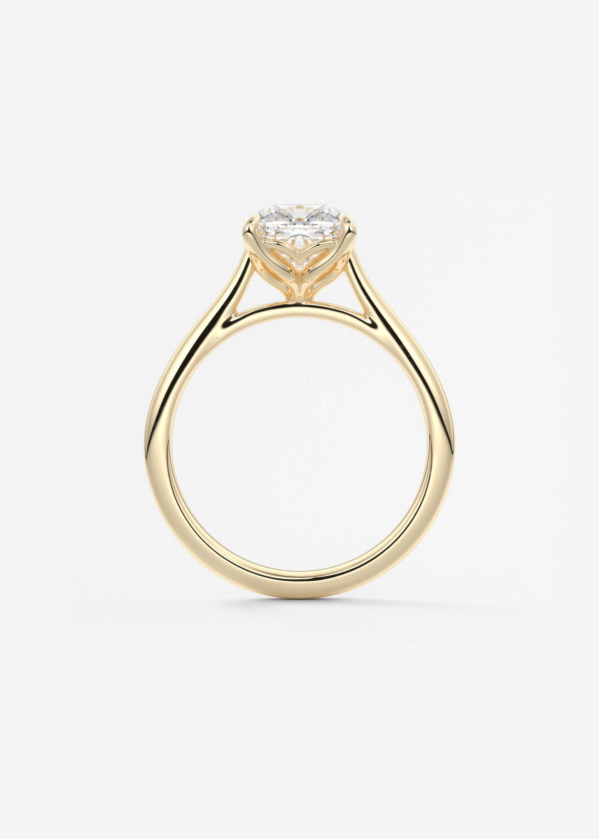 Cushion Cathedral Lab Grown Diamond Engagement Ring