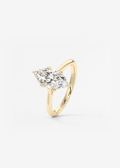 Marquise Cathedral Lab Grown Diamond Engagement Ring