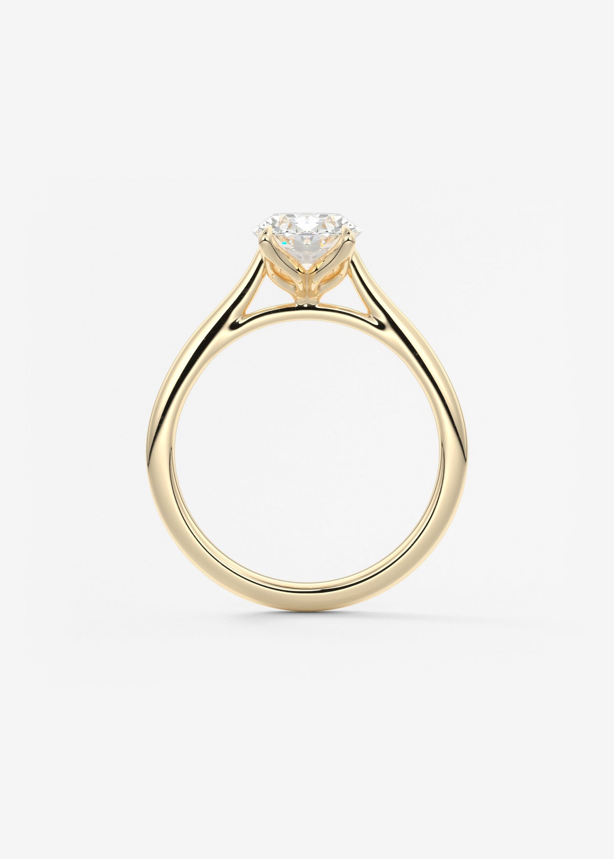 Oval Cathedral Lab Grown Diamond Engagement Ring