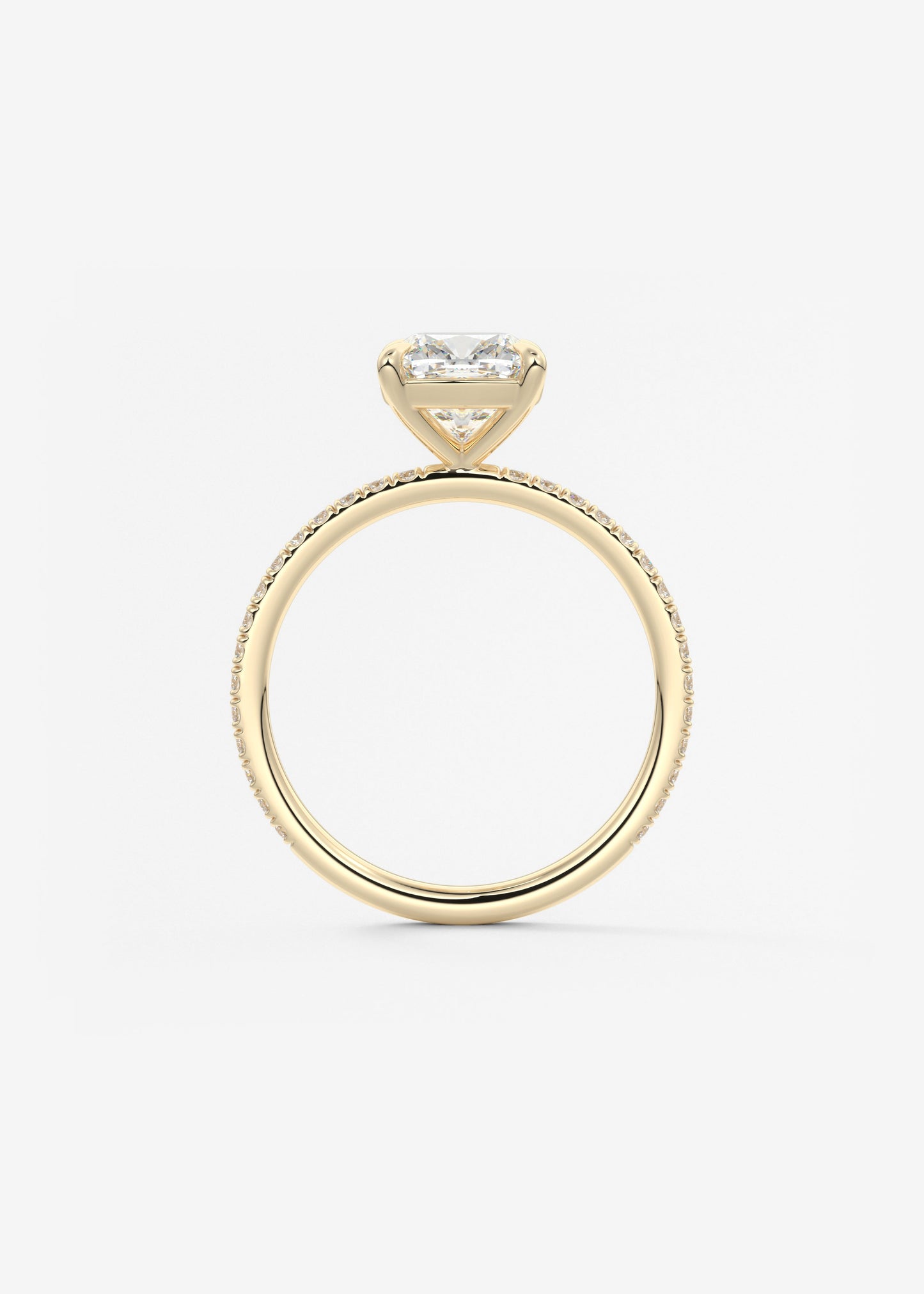 Cushion Pave Lab Grown Diamond Engagement Ring