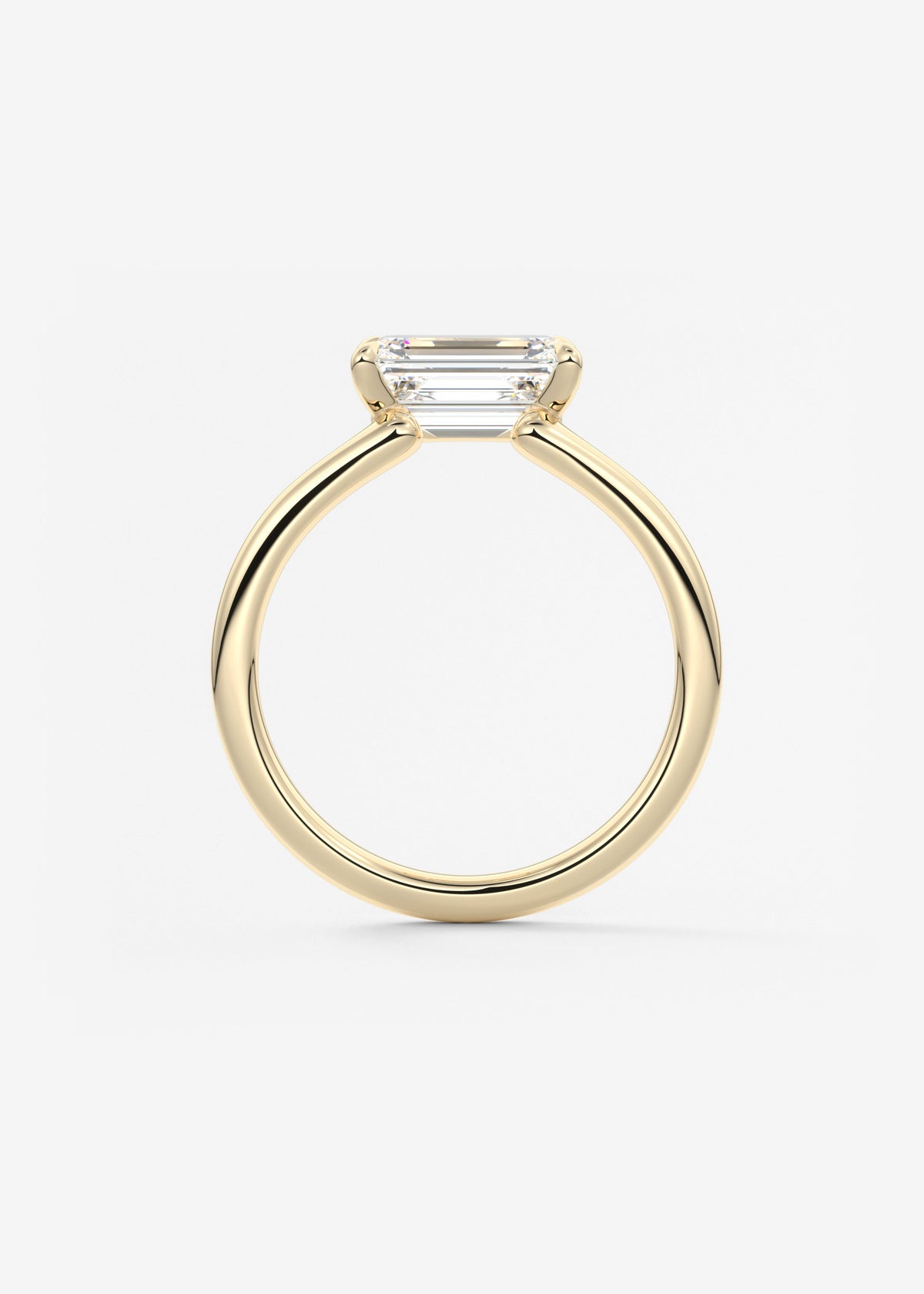 Emerald Solitaire Lab Grown Diamond Engagement Ring