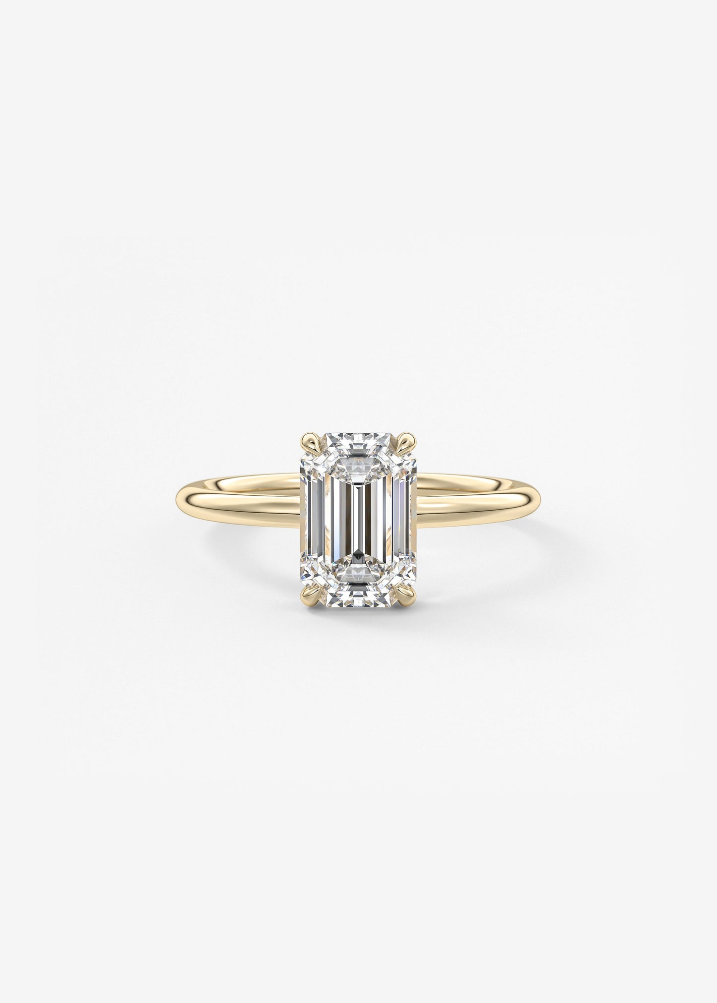 Emerald Hidden Halo Lab Grown Diamond Engagement Ring
