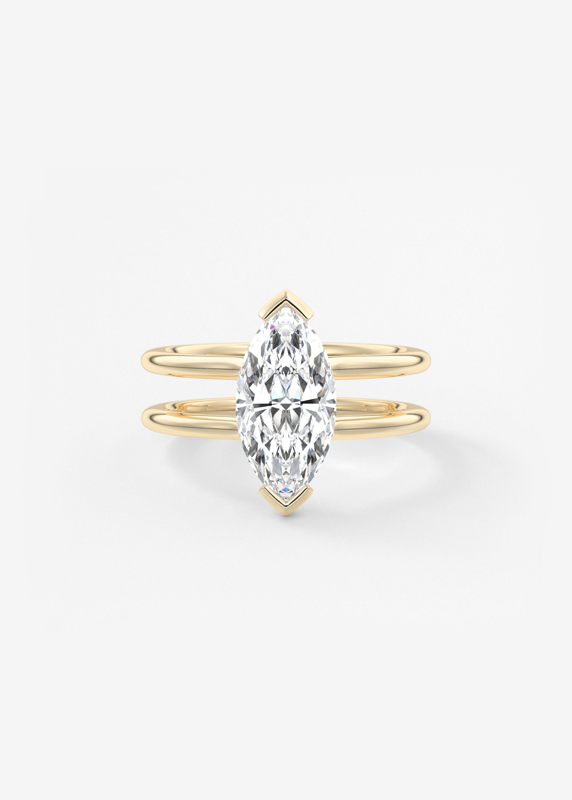 Marquise Cathedral Lab Grown Diamond Engagement Ring