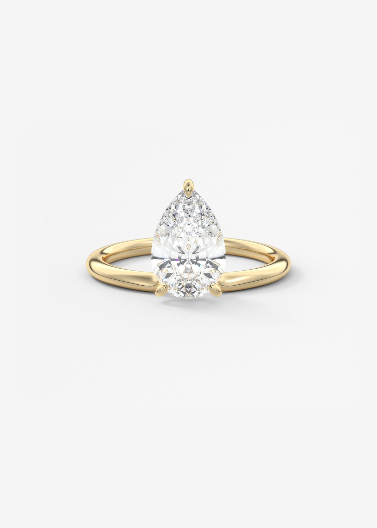 Pear Solitaire Lab Grown Diamond Engagement Ring