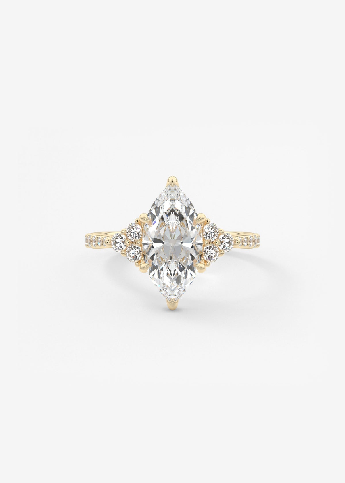 Marquise Cluster Lab Grown Diamond Engagement Ring