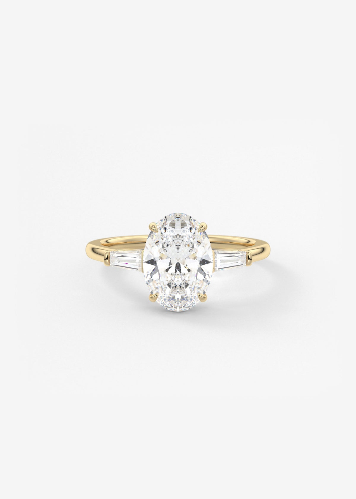 Oval Three Stone Lab Grown Diamond Engagement Ring