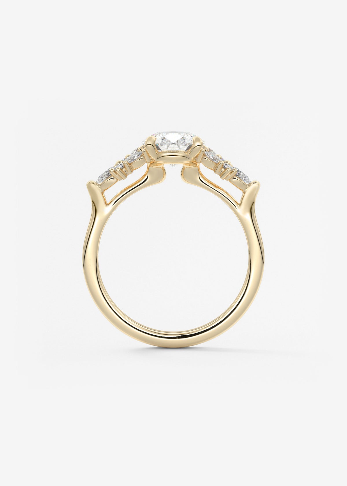Pear Cluster Lab Grown Diamond Engagement Ring
