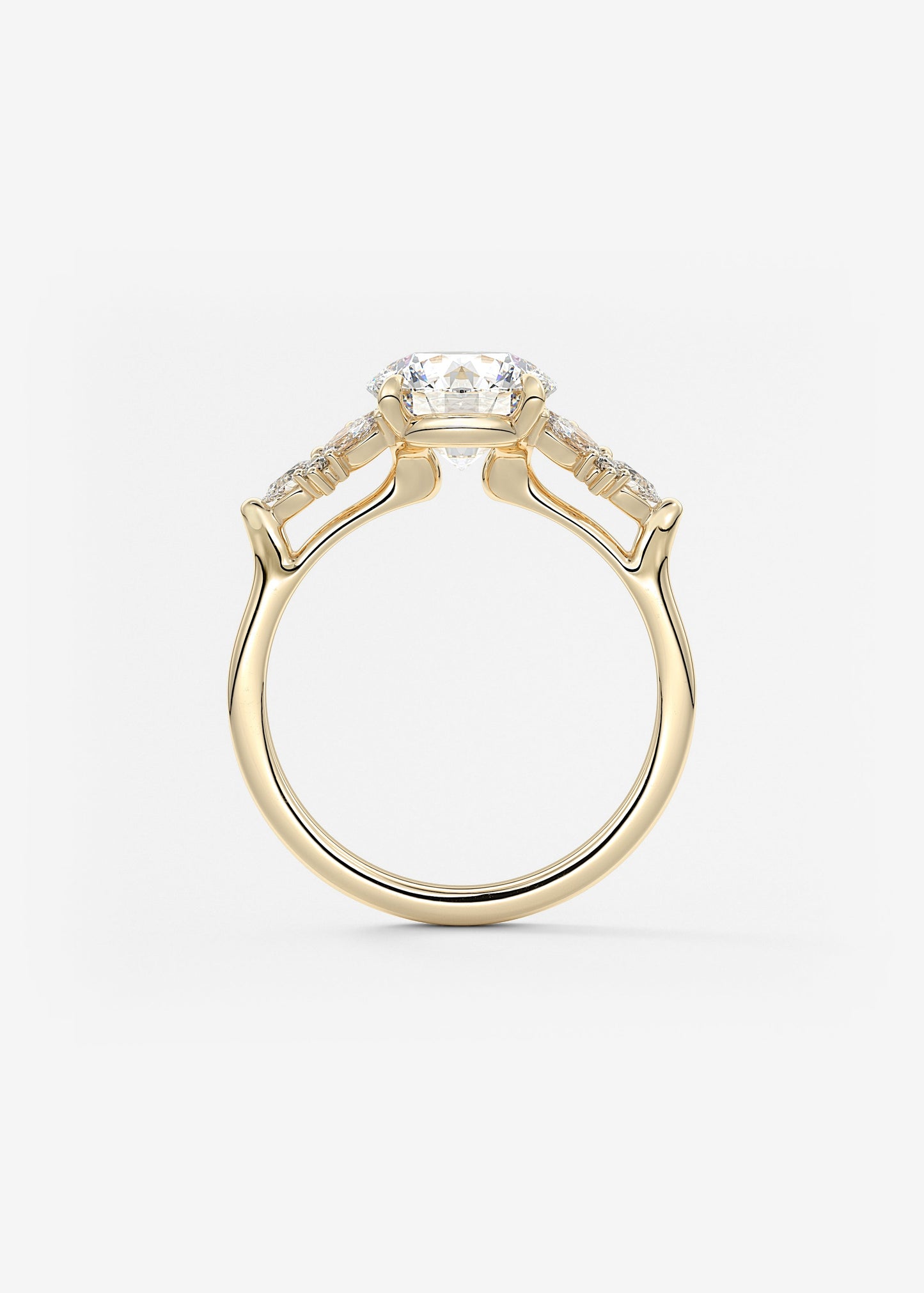 Round Cluster Lab Grown Diamond Engagement Ring