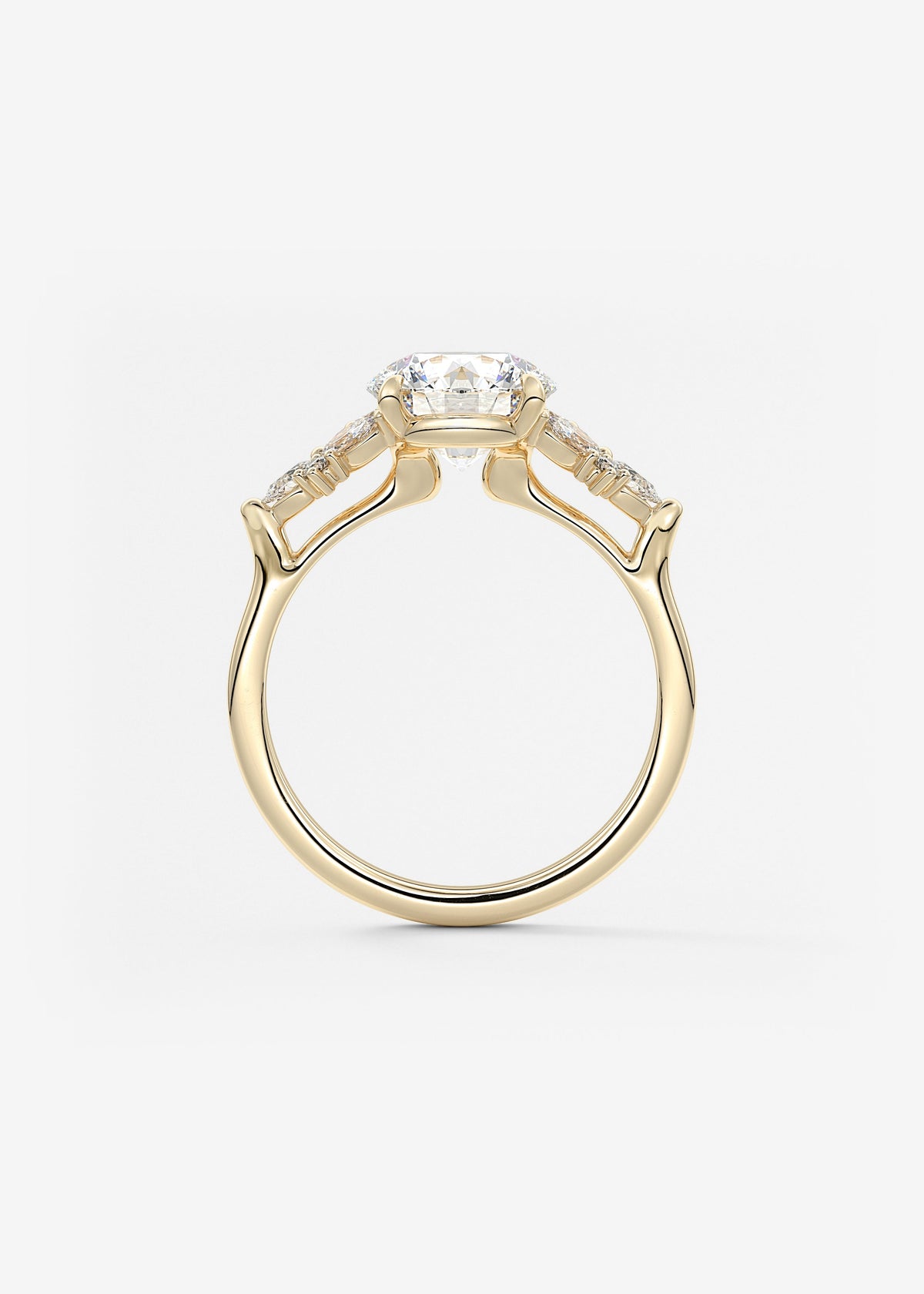 Round Cluster Lab Grown Diamond Engagement Ring