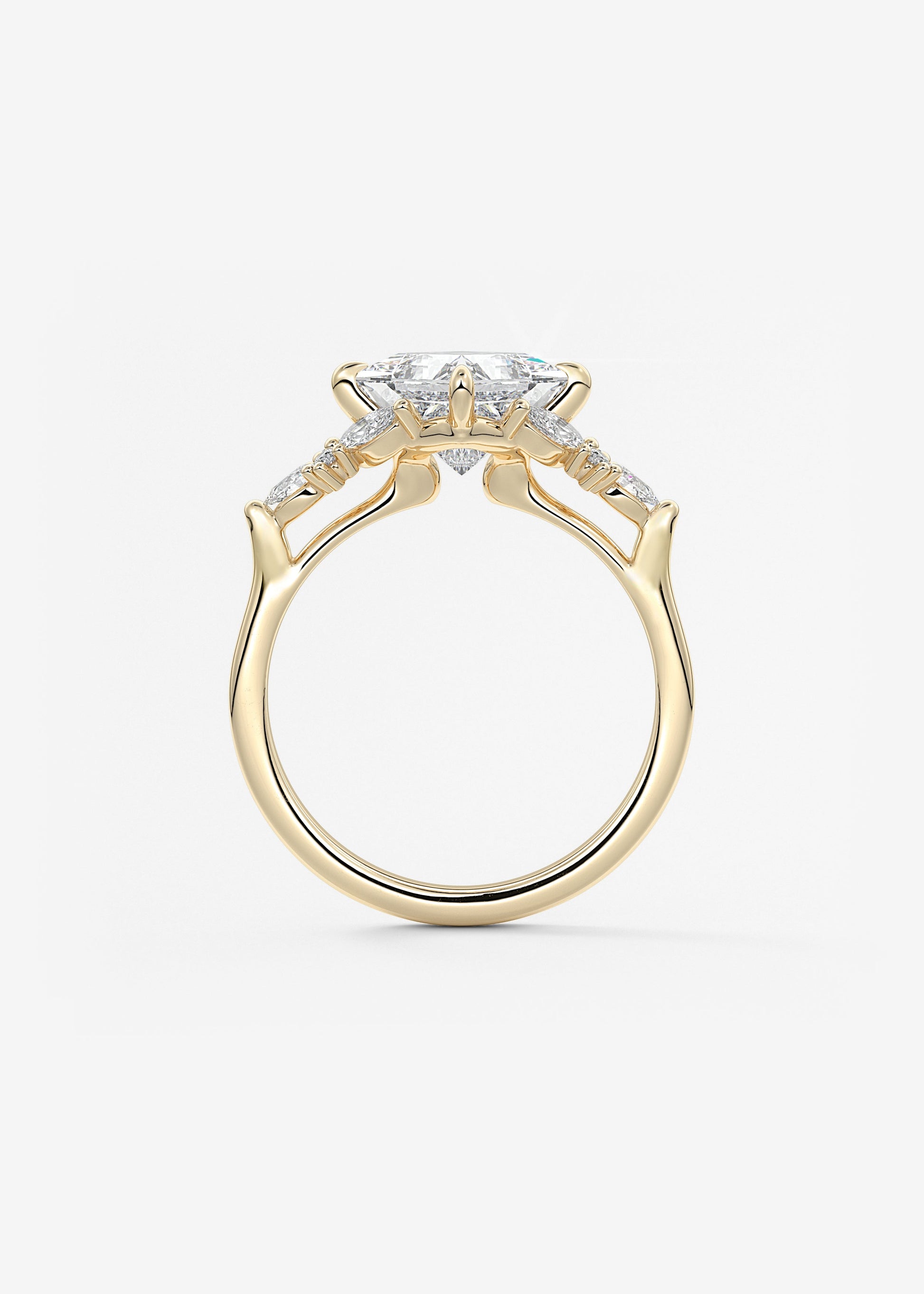 Princess Cluster Lab Grown Diamond Engagement Ring