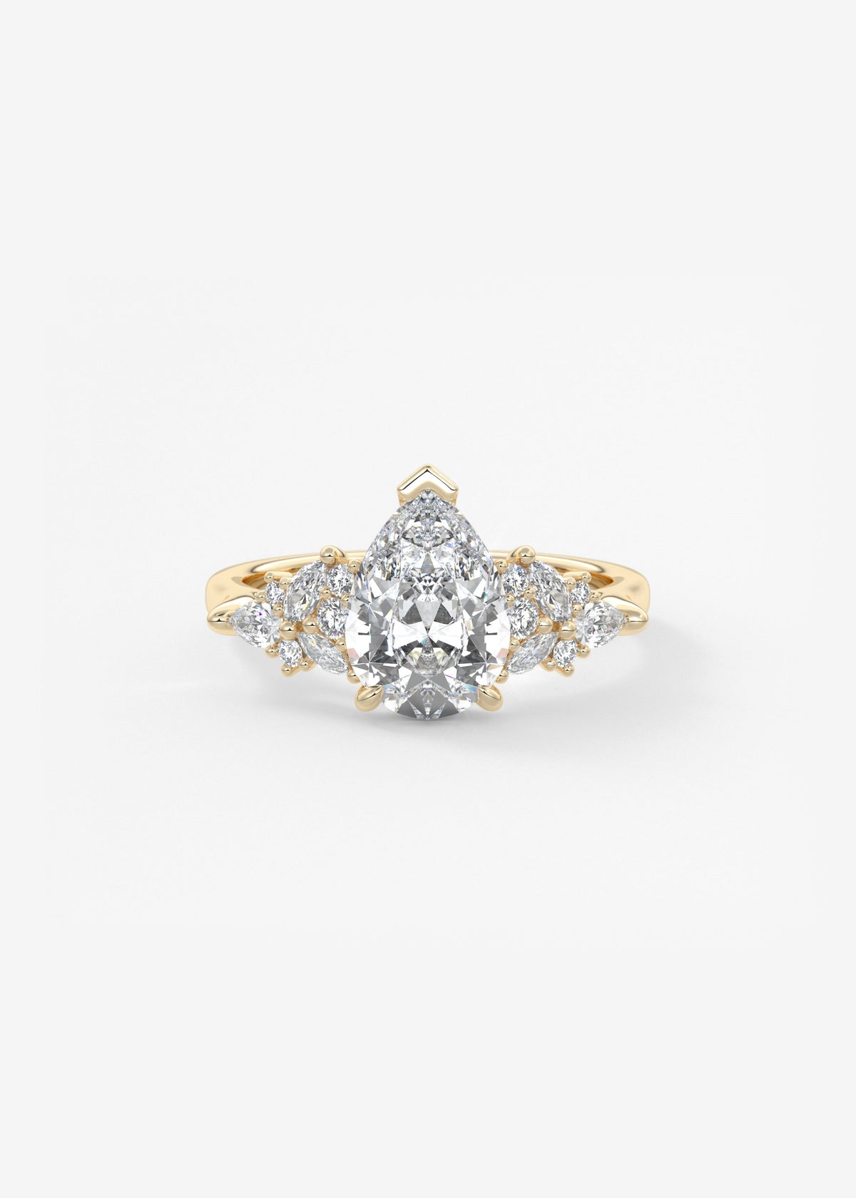 Pear Cluster Lab Grown Diamond Engagement Ring