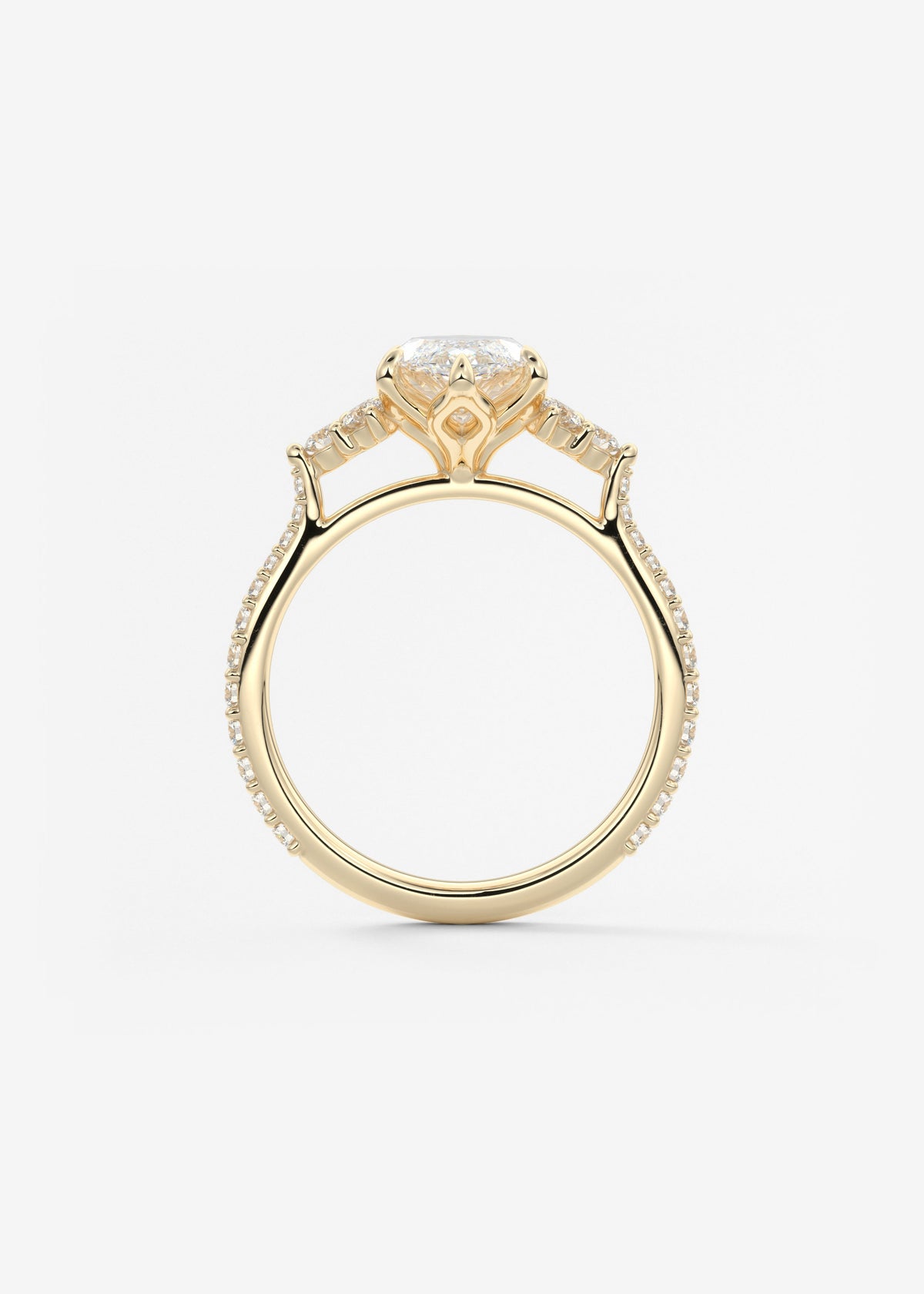 Marquise Cluster Lab Grown Diamond Engagement Ring