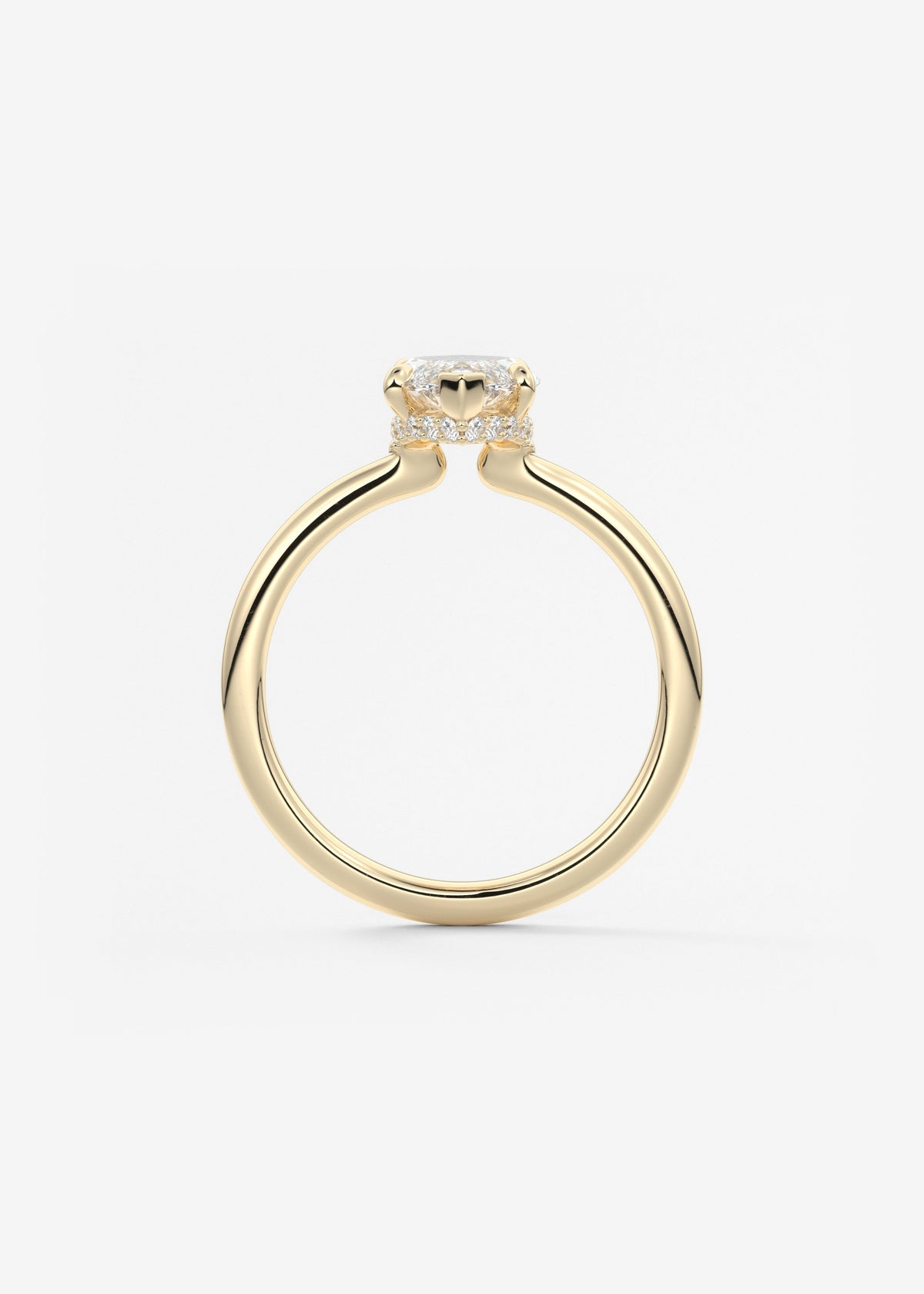 Marquise Hidden Halo Lab Grown Diamond Engagement Ring