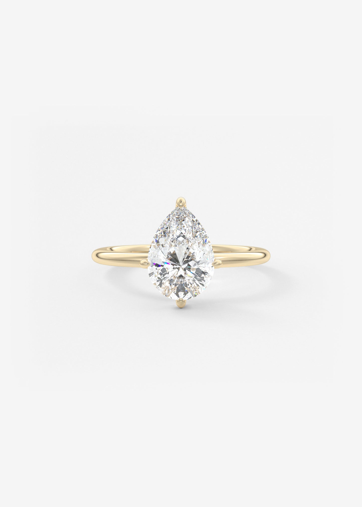 Pear Solitaire Lab Grown Diamond Engagement Ring