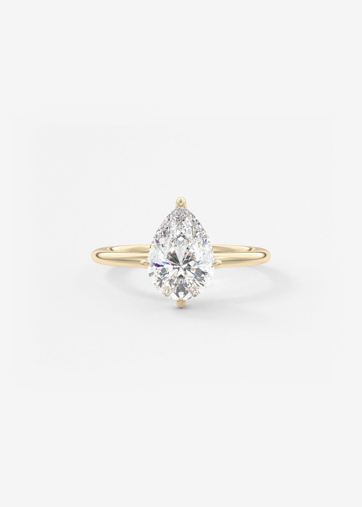 Pear Solitaire Lab Grown Diamond Engagement Ring