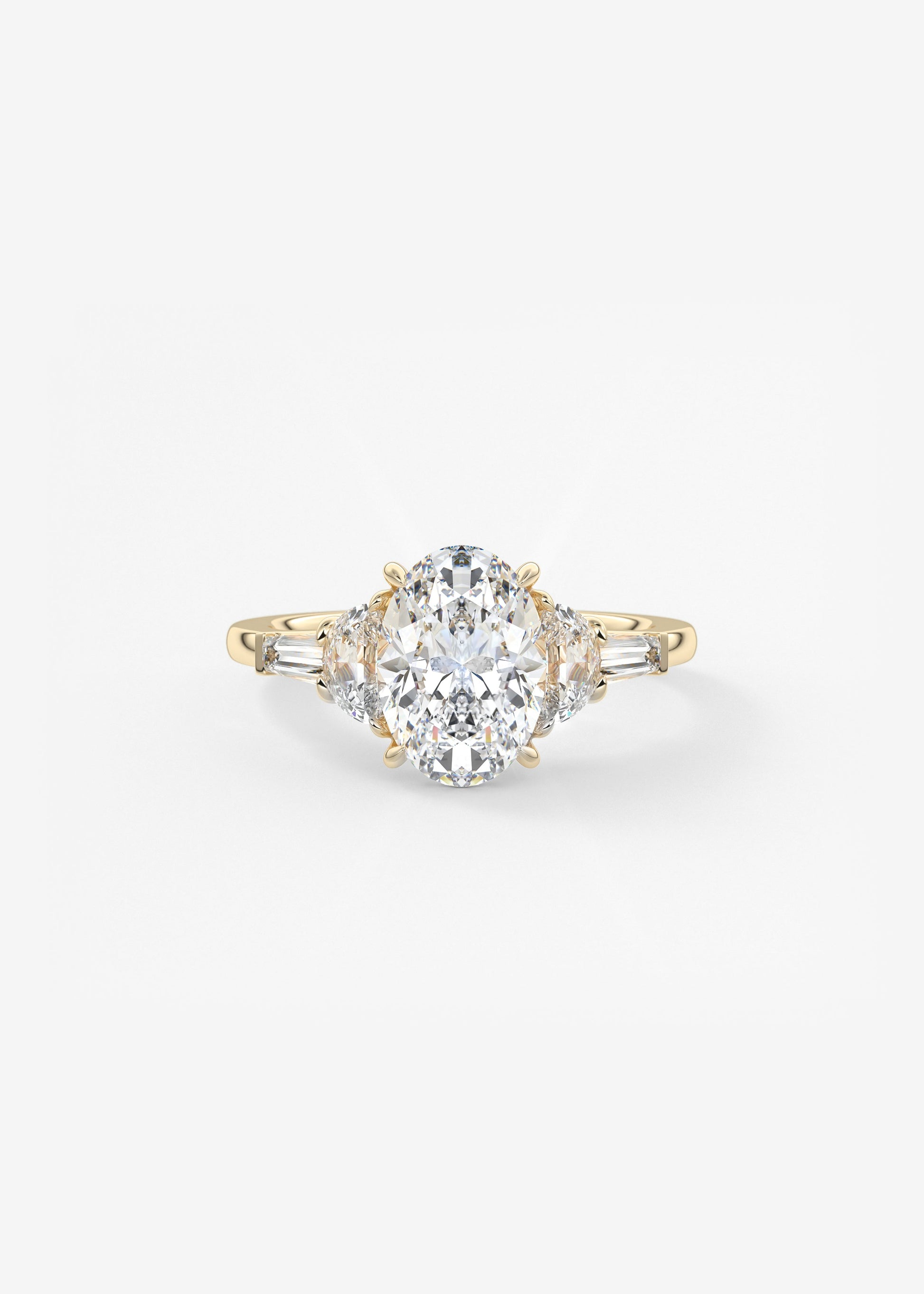 Oval Cluster Lab Grown Diamond Engagement Ring